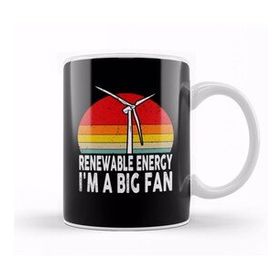 Baskı Dükkanı Renewable Energy Im a Big Fan Retro Earth Day Kupa