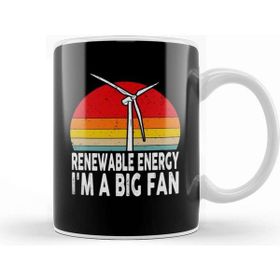 Baskı Dükkanı Renewable Energy Im a Big Fan Retro Earth Day Kupa