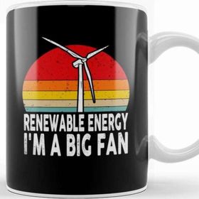 Baskı Dükkanı Renewable Energy Im a Big Fan Retro Earth Day Kupa