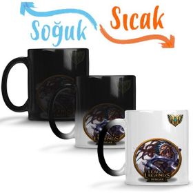 Baskı Dükkanı Rengar Lol League of Legends Sihirli Porselen Kupa