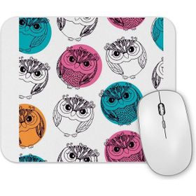 Baskı Dükkanı Renkli Baykuşlar Mouse Pad