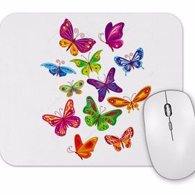 Baskı Dükkanı Renkli Kelebekler Mouse Pad