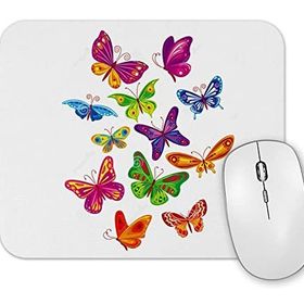 Baskı Dükkanı Renkli Kelebekler Mouse Pad