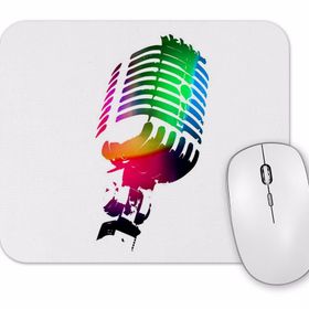 Baskı Dükkanı Renkli Mikrofon Müzik Mouse Pad