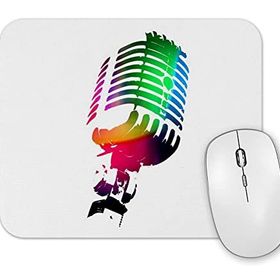 Baskı Dükkanı Renkli Mikrofon Müzik Mouse Pad