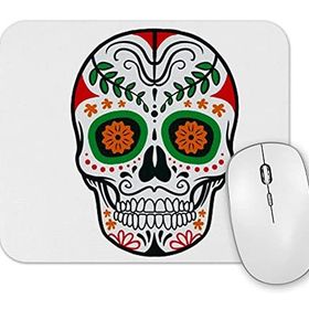 Baskı Dükkanı Renkli ve Desenli Kuru Kafa Skull Mouse Pad