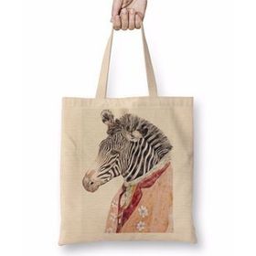 Baskı Dükkanı Renkli Zebra Bez Kadın Günlük Çanta