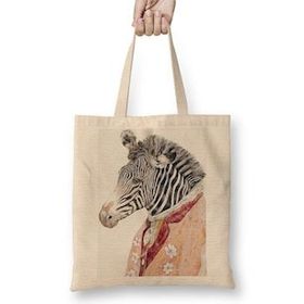 Baskı Dükkanı Renkli Zebra Bez Kadın Günlük Çanta
