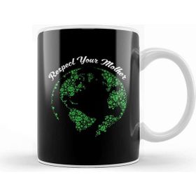 Baskı Dükkanı Respect Your Mother Globe Mother Earth Hipster Kupa