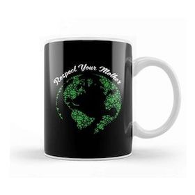 Baskı Dükkanı Respect Your Mother Globe Mother Earth Hipster Kupa