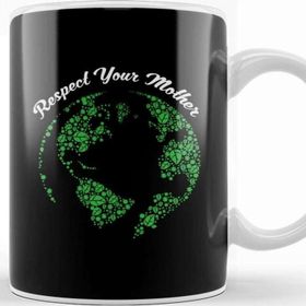 Baskı Dükkanı Respect Your Mother Globe Mother Earth Hipster Kupa