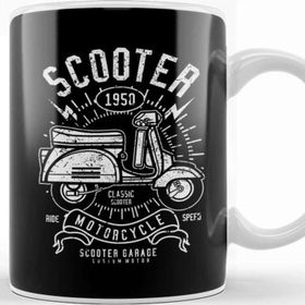 Baskı Dükkanı Retro 1950 Scooter Garage Kupa