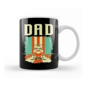 Baskı Dükkanı Retro Airplane Pilot Dad Plane Aviation Father Kupa