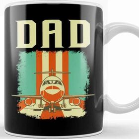Baskı Dükkanı Retro Airplane Pilot Dad Plane Aviation Father Kupa