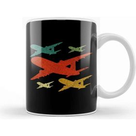 Baskı Dükkanı Retro Airplane Vintage Pilot Flying Kupa