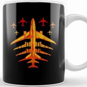 Baskı Dükkanı Retro Airplane Vintage Pilot Flying Kupa