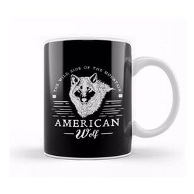 Baskı Dükkanı Retro Animal American Wolf White Kupa