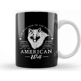 Baskı Dükkanı Retro Animal American Wolf White Kupa