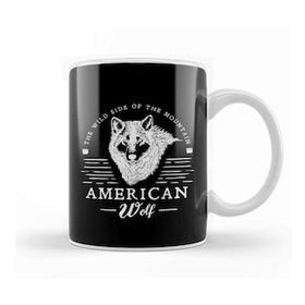 Baskı Dükkanı Retro Animal American Wolf White Kupa