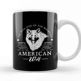 Baskı Dükkanı Retro Animal American Wolf White Kupa