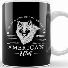 Baskı Dükkanı Retro Animal American Wolf White Kupa
