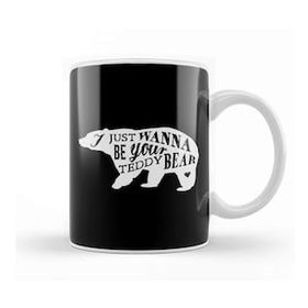 Baskı Dükkanı Retro Animal Bear I Just Want To Be Your Teddy White Porselen 330 ml Beyaz Kupa Bardak