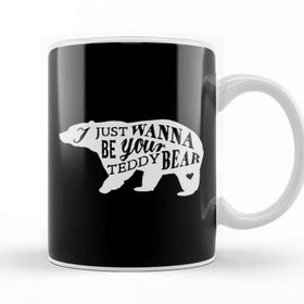 Baskı Dükkanı Retro Animal Bear I Just Want To Be Your Teddy White Porselen 330 ml Beyaz Kupa Bardak
