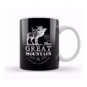Baskı Dükkanı Retro Animal Stag Great Mountain Vintage Clothing White Kupa