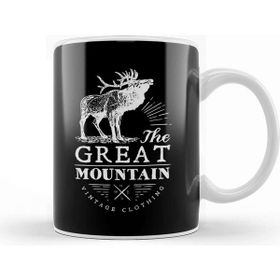 Baskı Dükkanı Retro Animal Stag Great Mountain Vintage Clothing White Kupa