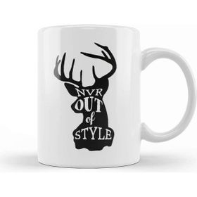 Baskı Dükkanı Retro Animal Stag Nvr Out Of Style Black Kupa