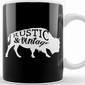Baskı Dükkanı Retro Animal Stag Nvr Out Of Style Black Kupa
