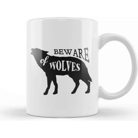 Baskı Dükkanı Retro Animal Wolf Beware Of Wolves Black Kupa