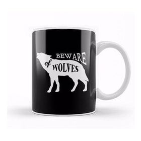 Baskı Dükkanı Retro Animal Wolf Beware Of Wolves White Kupa