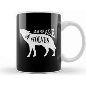 Baskı Dükkanı Retro Animal Wolf Beware Of Wolves White Kupa