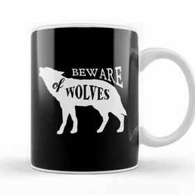 Baskı Dükkanı Retro Animal Wolf Beware Of Wolves White Kupa
