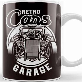 Baskı Dükkanı Retro Cars Garage Classic Old American Automobile Car Muscle-1 Kupa
