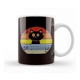 Baskı Dükkanı Retro Cat Vintage Kitten Kitty Pet Animal Gift Kupa