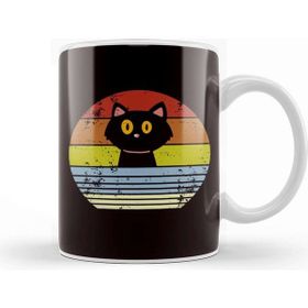 Baskı Dükkanı Retro Cat Vintage Kitten Kitty Pet Animal Gift Kupa