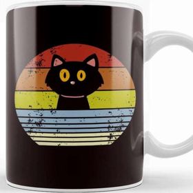 Baskı Dükkanı Retro Cat Vintage Kitten Kitty Pet Animal Gift Kupa