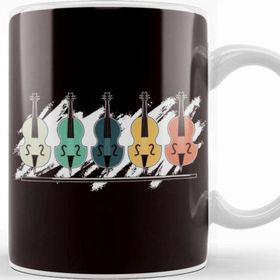 Baskı Dükkanı Retro Cello Cellist Musical Instrument Orchestra Concert Kupa