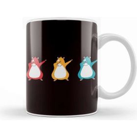 Baskı Dükkanı Retro Dabbing Guinea Pigs Rodent Pet Animal Lover Porselen 330 ml Beyaz Kupa Bardak
