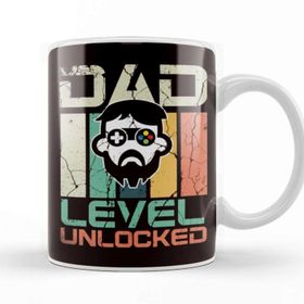 Baskı Dükkanı Retro Dad Level Unlocked Daddy Gamer Newborn Children Father Kupa