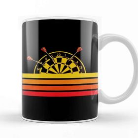 Baskı Dükkanı Retro Dartboard Vintage Dart Player Arrow Dart Throwing Team Kupa