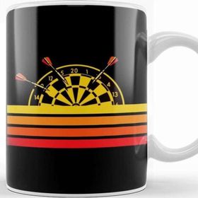 Baskı Dükkanı Retro Dartboard Vintage Dart Player Arrow Dart Throwing Team Kupa