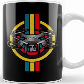 Baskı Dükkanı Retro Drone Pilot Quadcopter Flying Vintage Pilot Kupa