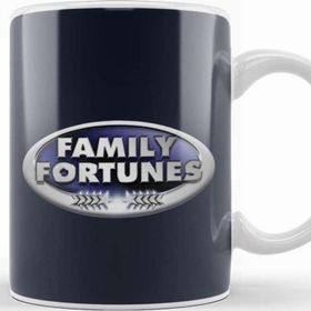 Baskı Dükkanı Retro Family Fortunes Logo Kupa