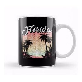 Baskı Dükkanı Retro Florida Is Calling Silhouette Vacation Kupa