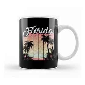 Baskı Dükkanı Retro Florida Is Calling Silhouette Vacation Kupa