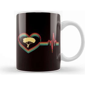 Baskı Dükkanı Retro Heartbeat Paragliding Paraglider Parachute Skydiving Kupa
