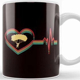 Baskı Dükkanı Retro Heartbeat Paragliding Paraglider Parachute Skydiving Kupa